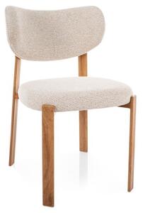 Scaun de dining tapițat ROVENI, stejar/bej deschis