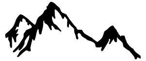 Decoratiune perete MOUNTAIN, negru, metal, 70x45 cm