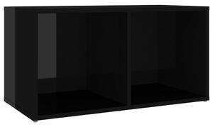 Comodă TV, negru extralucios, 72x35x36,5 cm, PAL