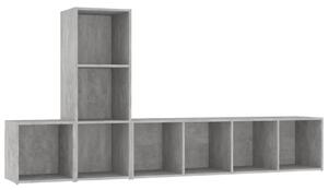 Set de dulapuri TV, 3 piese, gri beton, PAL