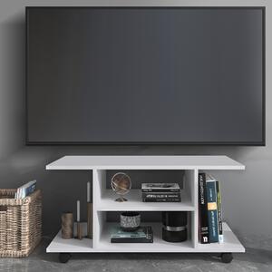 HomCom, comoda TV din lemn cu roti, 80x40x40cm, alb | Aosom Ro