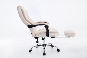 RESIGILAT-Scaun directorial cu suport picioare, piele ecologica, SIB 2272, Crem