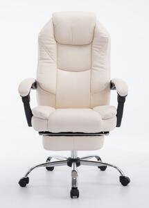 RESIGILAT-Scaun directorial cu suport picioare, piele ecologica, SIB 2272, Crem