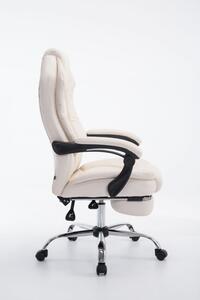 RESIGILAT-Scaun directorial cu suport picioare, piele ecologica, SIB 2272, Crem