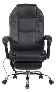 RESIGILAT-Scaun directorial cu masaj, funcție recliner și suport picioare, piele ecologică, SIB 72001M, Negru