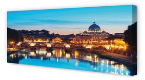 Tablouri canvas poduri fluviale Roma Sunset