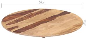 Blat de masă, 50 cm, lemn masiv sheesham, rotund, 25-27 mm
