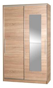 Dulap Haine Adore Elit Plus, 2 usi glisante cu oglinda, Sonoma, 120 x 207 x 52 cm