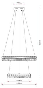 Globo 67387-60 - Lustru suspendat LED reglabil pe cablu LAUREL LED/60W/230V transparent + telecomandă