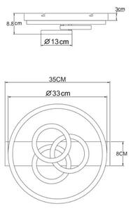Globo 48040-40SA-LED Corp de tavan dimabil DARRYL I LED/40W/230V dim. 35x33 cm alamă + telecomandă