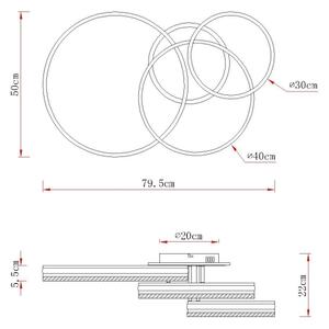 Globo 67377-72 - Lampă de tavan LED dimabilă FRANCINE LED/72W/230V argintie + telecomandă
