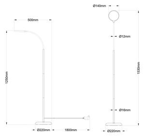 Globo 58503S - Lampă de podea LED tactilă reglabilă KALDERON LED/8W/230V neagră