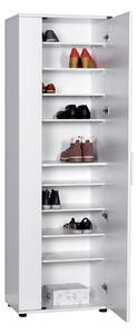 Pantofar Adore Porto, 2 usi reversibile cu oglinda, 10 rafturi, capacitate 28 perechi, Alb / Crem, 60 x 187 x 35 cm