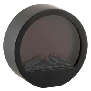 Decoratiune LED semineu rotund COZY WARM 35x34,5 cm, negru