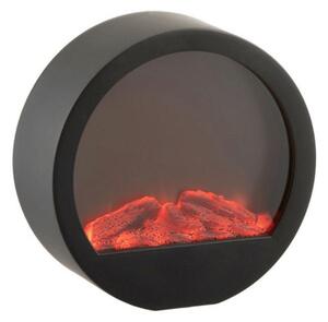 Decoratiune LED semineu rotund COZY WARM 35x34,5 cm, negru