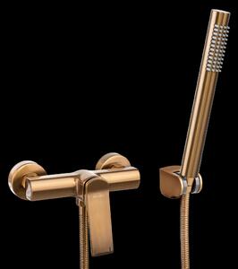 Invena Neri, baterie de dus cu set de dus de mana, cupru mat, INV-BN-P1-014-L