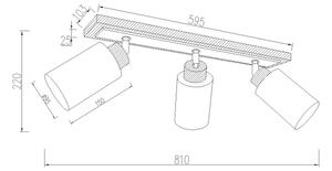 Globo 15977-3 - Corp de iluminat tip spot ROWENA, 3xE27/60W/230V, bej/alb