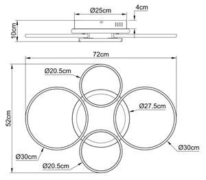 Globo 48477-40C - Plafonieră LED ALVIS LED/40W/230V 4000K 72x52 cm neagră