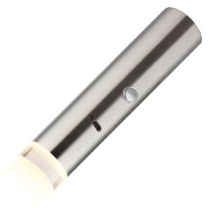 Globo 16060N - Lampă LED reîncărcabilă 2în1 PELO, LED/2W/230/5V, crom mat, control tactil (dimmer)