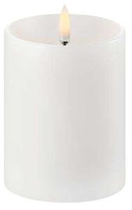 Uyuni - Pillar Candle LED w/shoulder Nordic White 7,8 x 10 cm