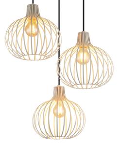 Globo 33379319 - Lustră MATEO suspendată pe cablu, 3xE27/40W/230V, bej