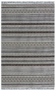 Covor Maze Home INKA, Lavabil, Antiderapant, White Black, 180 x 120 - 150 x 80 cm