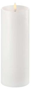 Uyuni - Pillar Candle LED w/shoulder Nordic White 7,8 x 20 cm
