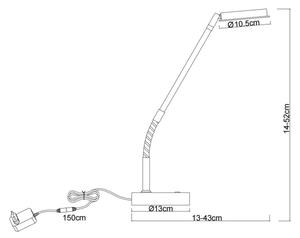 Globo 58504TS - Lampă de masă LED tactilă dimabilă SILVIO LED/6,5W/230V neagră