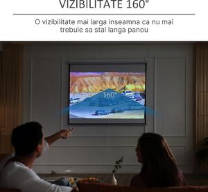 HOMCOM Ecran de Proiecție 203x152 cm, Fabricat din Țesătură și Metal, Ideal pentru Vizualizare Filme și Prezentări | Aosom Romania