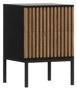 OFERTA Noptiera MEORATI 40x40cm, neagra/dub artisan II. calitate