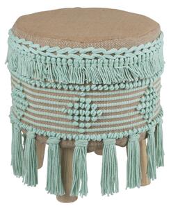Taburet Hassock, Bumbac Panza Poliester, Verde, 37x37x45 cm