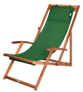 Șezlong de grădină SIENA, 94x60x94cm, verde Casaria