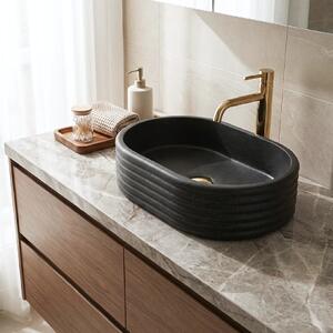 Lavoar de blat Rea Nicoletta, 500x360x140 mm, imitație piatră-negru, REA-U7345