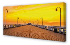 Tablouri canvas Gdańsk Pier apus de soare pe mare