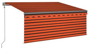 Copertină automată senzor vânt&LED, portocaliu&maro, 3x2,5 cm