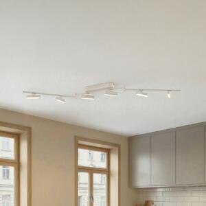 Lindby LED spot Eldrin, alb, 6 becuri, bandă de lumină, reglabil, Alb, Camera de zi / sufragerie, Metal, Modern