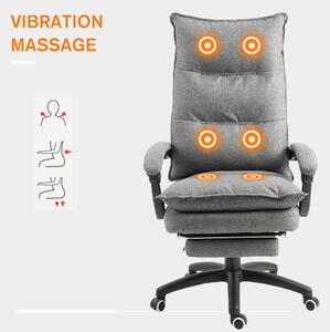 Scaun de birou ergonomic Vinsetto cu inclinare si masaj in 6 Puncte, inaltime reglabila, 70x62x120-130 cm, Gri | Aosom RO