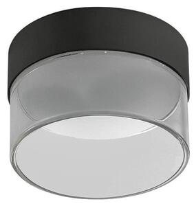 Linea Light Plafonieră LED Crumb, negru, Ø 10,4 cm, fier, sticlă, Negru, Camera de zi / sufragerie, Metal