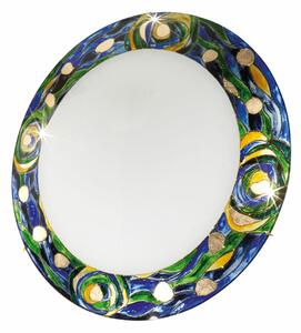 KOLARZ Kolarz Plafonieră Serena, albastru, Ø 40 cm, metal/glass, reglabil, Albastru, Camera de zi / sufragerie, Sticlă, Design