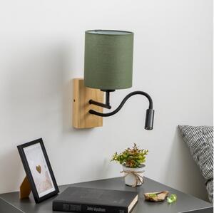 Lampă LED de perete Brilagi NUBILA WOOD 1xE27/25W/230V + LED/3W stejar/verde