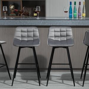 HOMCOM set 2 scaune de bar, stil nordic, 45x47x88 cm, gri | AOSOM RO