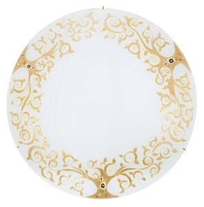 KOLARZ Kolarz Serena plafonieră, aurie, Ø 40 cm, metal/vidră, reglabil, Auriu / Alamă, Camera de zi / sufragerie, Sticlă, Design