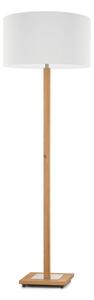 HerzBlut lampadar Titos, lemn, alb, 160 cm înălțime, E27, Alb, Camera de zi / sufragerie, Țesătură / Textil, Modern
