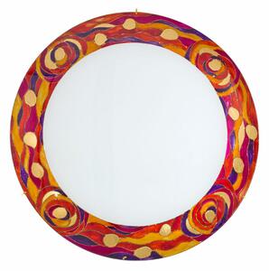 KOLARZ Kolarz Plafonieră Serena, roșu, Ø 40 cm, metal/glass, reglabil, Roșu, Camera de zi / sufragerie, Sticlă, Design