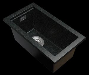 Gamma Decor 2850, chiuvetă granit cu 1 compartiment 280x500x207 mm, negru cu puncte aurii, GMA-ZLE000177