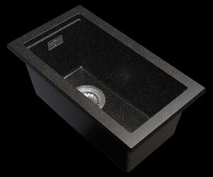 Gamma Decor 2850, chiuvetă granit cu 1 compartiment 280x500x207 mm, negru cu pete, GMA-ZLE000161