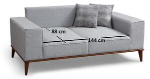 Canapea Fixa cu 2 Locuri Bellisimo, Gri, 184 x 85 x 91 cm