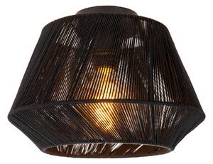 Lucide Plafonieră Jessica, negru, Ø 30 cm, bumbac, reglabil, Negru, Camera de zi / sufragerie, Țesătură / Textil