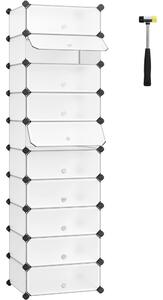 Cutie depozitare pantofi 10 cutii de depozitare modulară, albă 43x31x173cm