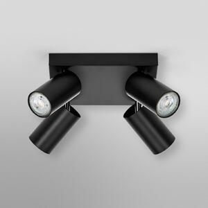 OSRAM Spot de tavan OCTAGON PLATE, negru, 4 becuri GU10-LED 927, reglabil, Negru, Camera de zi / sufragerie, Metal, Modern